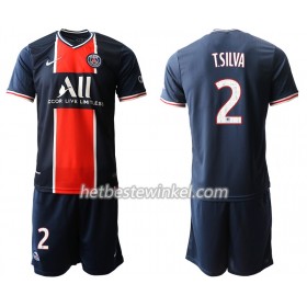 Paris Saint-Germain Thiago Silva 2 Voetbaltenues Kind Thuis 2020/21 - SS (+ Korte broeken)